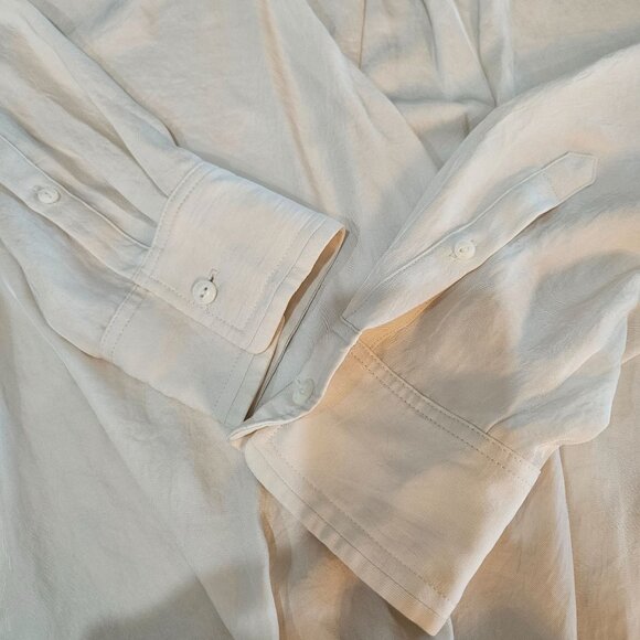 Rag & Bone Felix Popover Blouse Large Faux Wrap Ivory White Professional Office - Picture 7 of 13